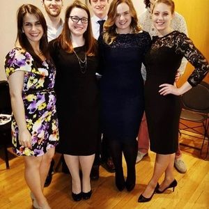 Dark Navy Dress with lace overlay